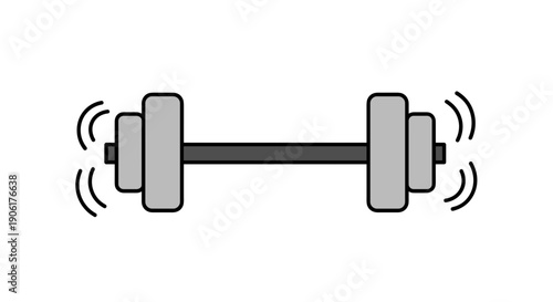 Dumbbell weights exercising fitness equipment.
