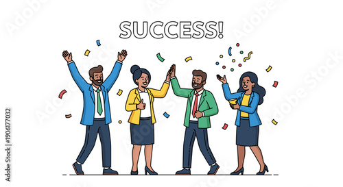 Group of Business People Celebrating Success Together.