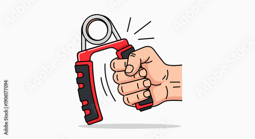 Hand Squeezing Red Hand Grip Exerciser.