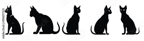  egyptian cat clipart silhouette bundle