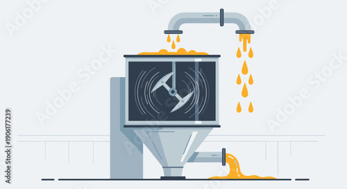 Industrial Machine Processing Coffee Beans.