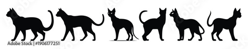egyptian cat silhouettes set