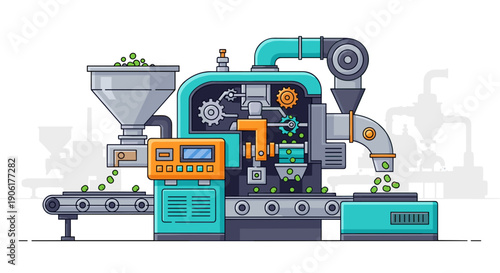 Industrial Manufacturing Machine with Mechanical Components.