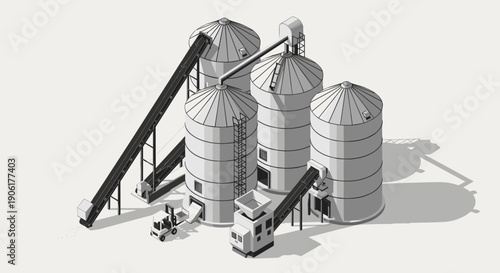 Industrial Silos and Grain Processing Facility.