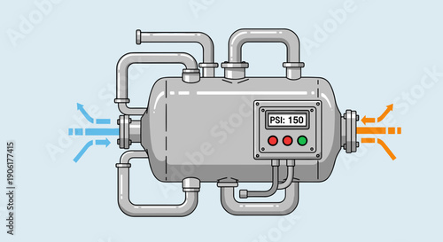 Industrial Water Filter System with Control Panel.