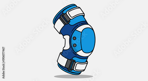 Knee Brace Support Protection Cartoon Illustration.