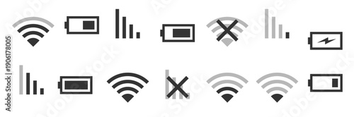 status wi fi signal strength indicator template black