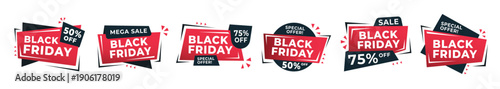 sale black friday icon badge set