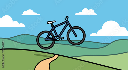 Mountain Bike on Green Hilltop Trail.