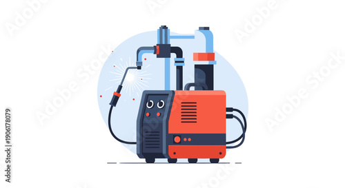 Orange and Black Industrial Equipment Machine.