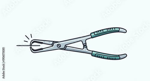 Nail Clippers Cutting Fingernail Closeup Illustration.