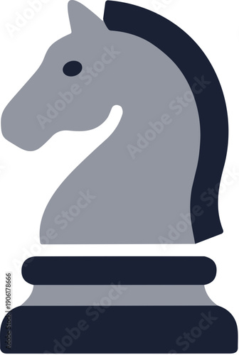 Simple Flat Knight Chess Piece Game Strategy Symbol Graphic
