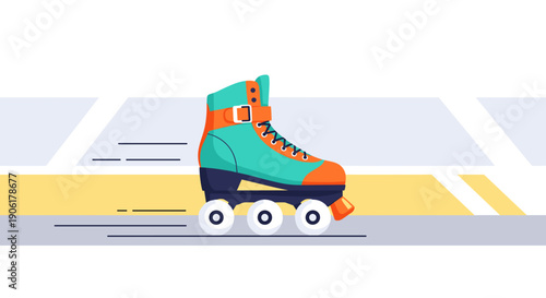 Vibrant Roller Skate with Bright Colors.
