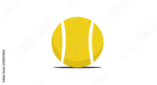 Yellow Tennis Ball on White Background.