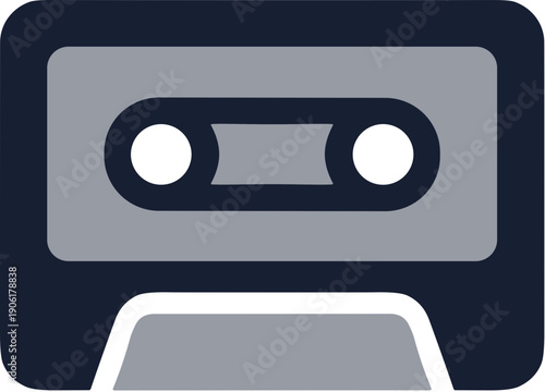 Simple Flat Retro Cassette Tape Music Player Audio Element