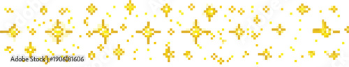 Pixel art with a pattern of yellow stars on a transparent background