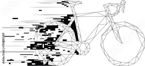 Abstract polygonal bicycle speed effect