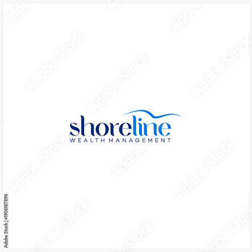 Professional financial advisory logo depicting shoreline wave for investment and prosperity management