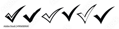 check mark symbols set illustration with various styles and