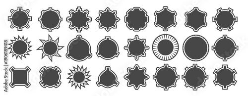 gear badge icons vector illustration