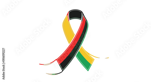 Pan-African solidarity ribbon graphic representing unity equality and cultural pride for community
