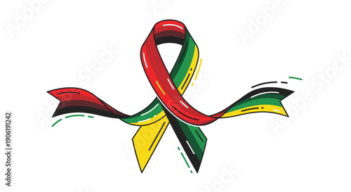 Pan-African solidarity ribbon symbolizing unity and awareness for cultural identity and heritage