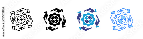 Collaboration icon set multiple style collection