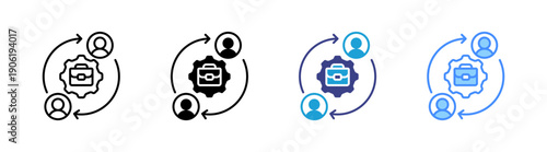 Job Rotation icon set multiple style collection