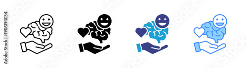 Emotional Intelligence icon set multiple style collection