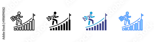 Career Path icon set multiple style collection
