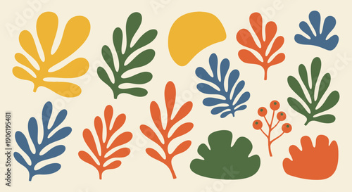 Abstract Matisse Inspired Botanical Pattern Illustration