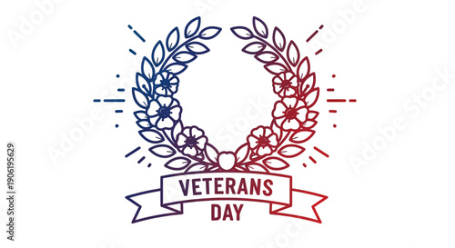 A patriotic Veterans Day wreath illustration honoring service and sacrifice in the USA