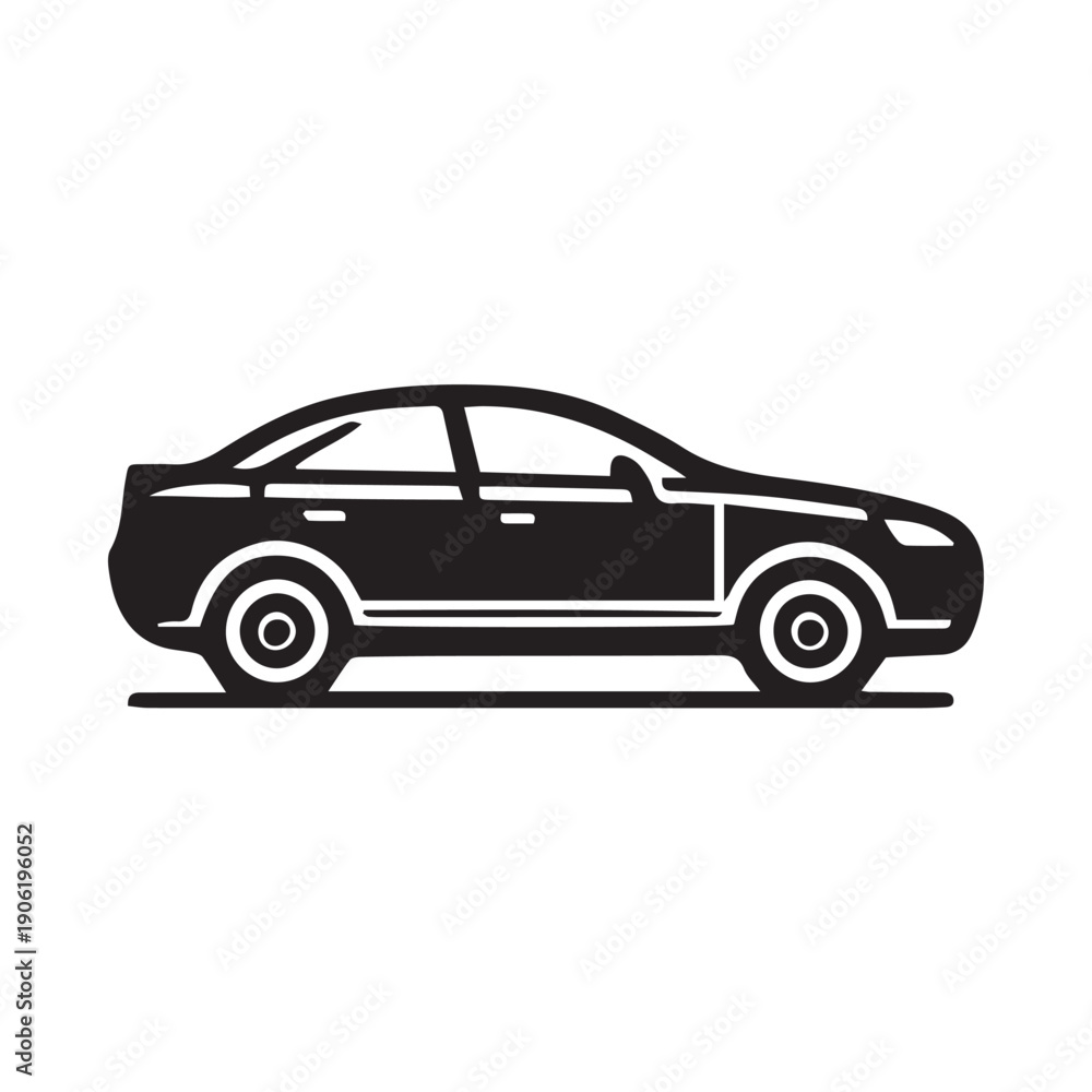 Fototapeta premium black car isolated on white background