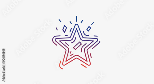 Vibrant gradient line art star icon representing achievement success and positive recognition
