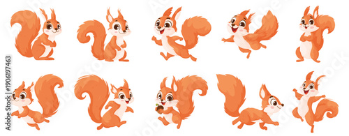 collection of funny little brown squirrels animal emotion