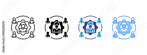 Leadership icon set multiple style collection