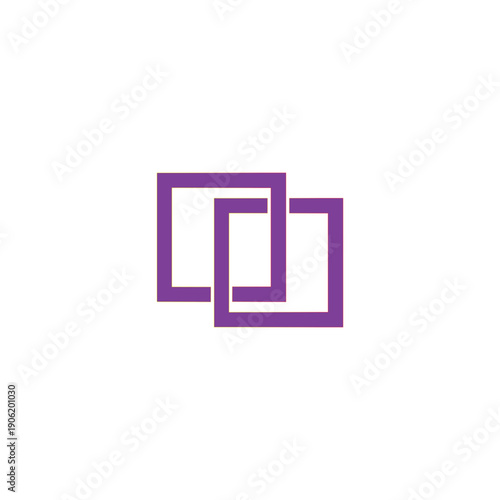 Free Download Modern abstract logo featuring intersecting purple squares. Symmetrical geometric design for tech, finance, and creative brand identity. - GFXLoad