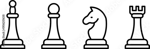 Chess Piece line icons