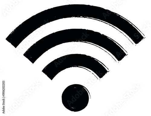 Hand drawn illustration of a WiFi symbol depicting wireless connection for digital communication