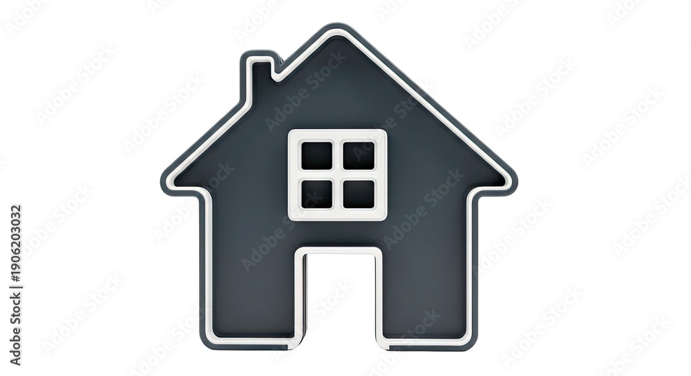 Obraz premium Simple 3D House Icon