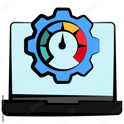 Optimization Outline Color Hand Drawn Icon. Mini Illustration For Modern Concept, Ui, Ux Web And App Development. Related To Seo And Online Marketing.
