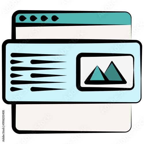 Rich Snippet Outline Color Hand Drawn Icon. Mini Illustration For Modern Concept, Ui, Ux Web And App Development. Related To Seo And Online Marketing.