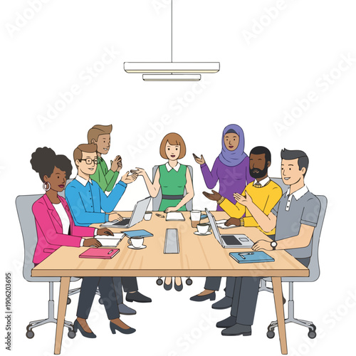 Team Brainstorming Meeting Collaboration Concept