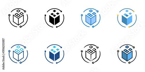 Rendering icons set multiple style collection. Editable stroke 
