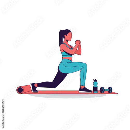 Female Fitness Training with Resistance Band at Home