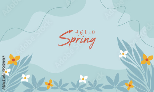 hello spring vector illustratio. it is suitable for card, banner, or poster