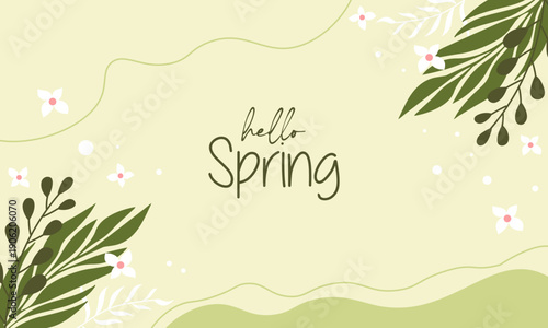 hello spring vector illustratio. it is suitable for card, banner, or poster