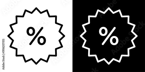 Discount icon representing price reduction, sales promotion, percentage offer, special deals, and shopping discounts.