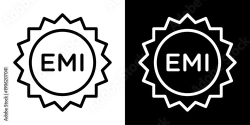 EMI icon representing equated monthly installments, loan payments, credit financing, and financial repayment plans.