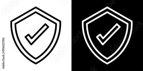 Insurance icon representing protection shield, coverage policy, financial security, risk management, and business interface.